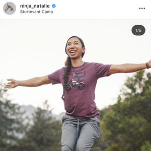 Ninja Natalie Moto Maroon Purple T-shirt